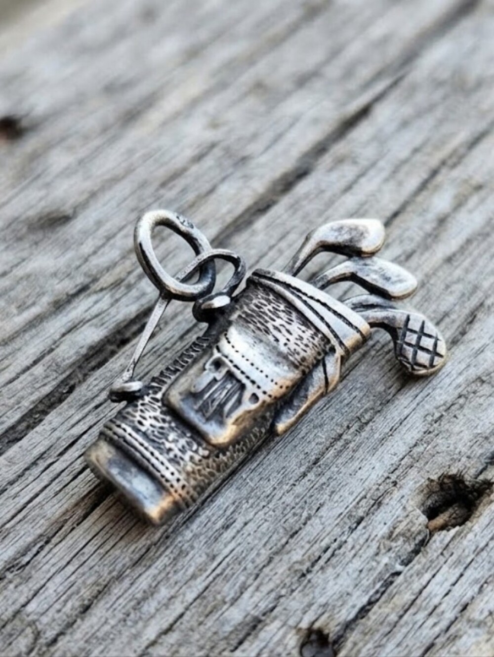 Sterling Silver Golf BAG, clubs Charm